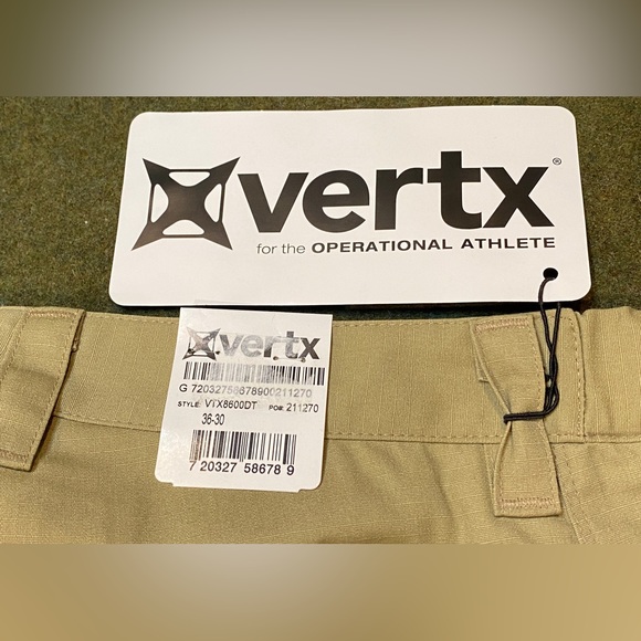 NEW Vertx Tac Pant, Men’s 36 Waist 30 Inseam,Desert Tan,65% Polyester 35% Cotton - Picture 5 of 6